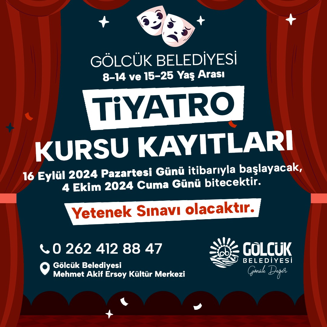 Gölcük Belediyesi Tiyatro Kursu Kayıtları Başladı