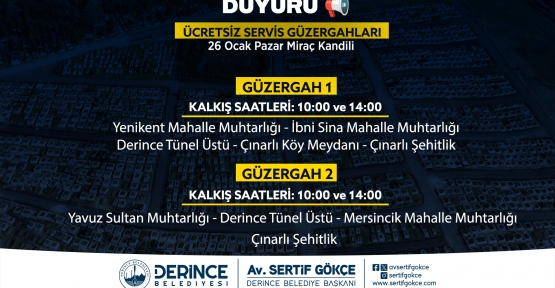 Derince'de Mezarlık Ziyaretleri İçin Ücretsiz Servis