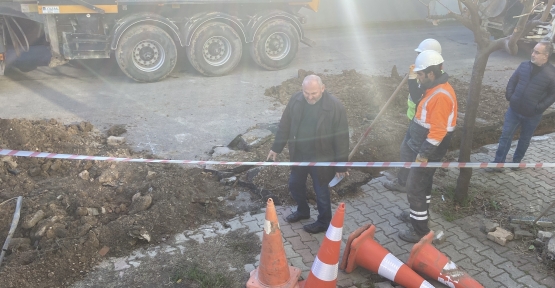 Kazı Çalışması Sırasında Doğal Gaz Borusu Delindi