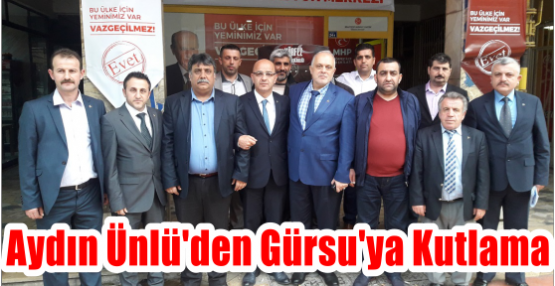 Aydın Ünlü’den Gürsu’ya  Kutlama