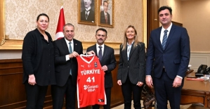 Türkiye Basketbol Federasyonu’ndan, Vali İlhami Aktaş’a Ziyaret