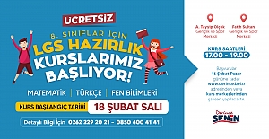 DERİNCEDE ÜCRETSİZ LGS HAZIRLIK...